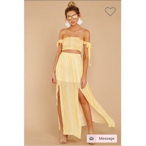 Red dress two piece outfit